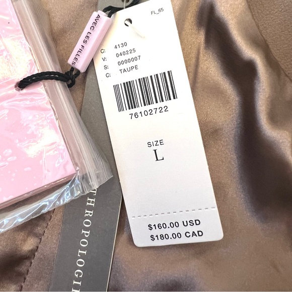 Avec Les Filles Anthropologie Tan Faux Leather Cutout Dress NWT B17/36 - Picture 11 of 14